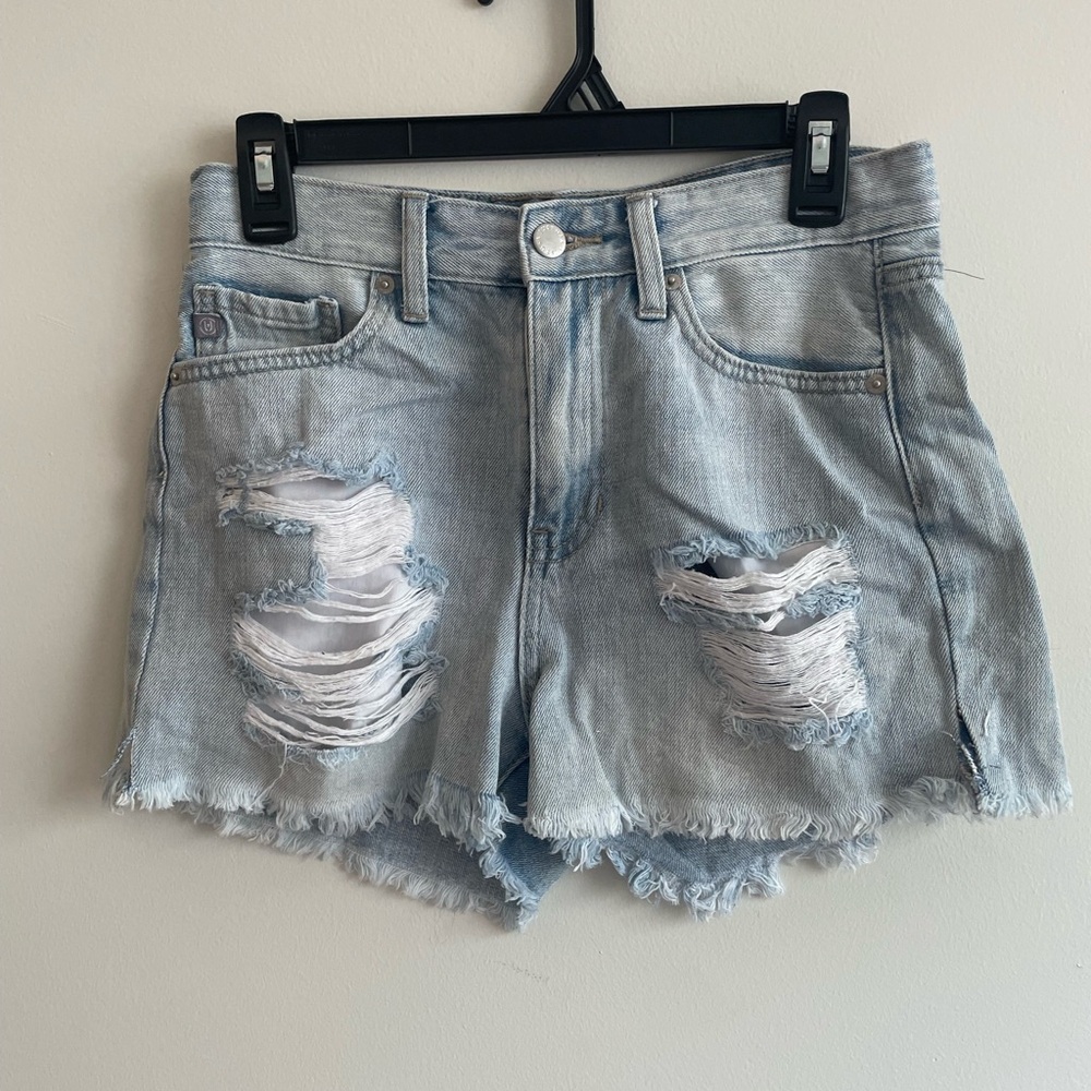 Just USA Light Blue Distressed Jean Shorts